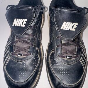 NIKE AIR DIAMOND TURF TRAINER BASEBALL SHOES BLACK/WHITE MEN'S SZ 13 333785-012